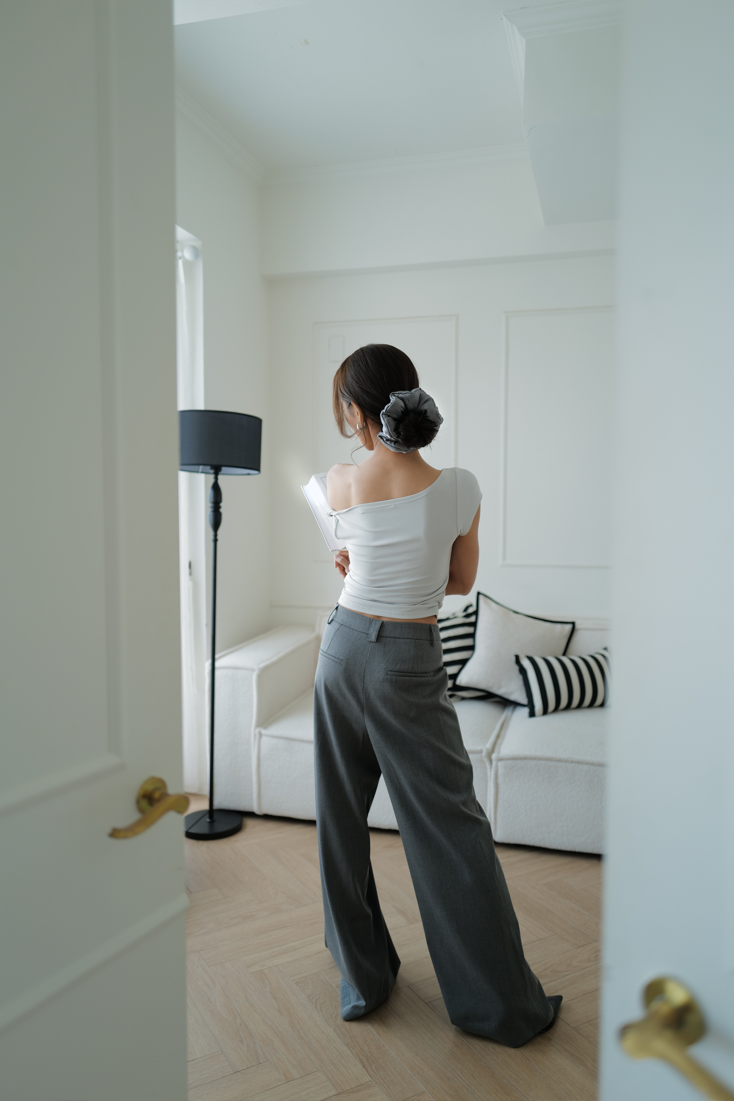 SATU Classic 100% 真丝发圈 柔雾灰