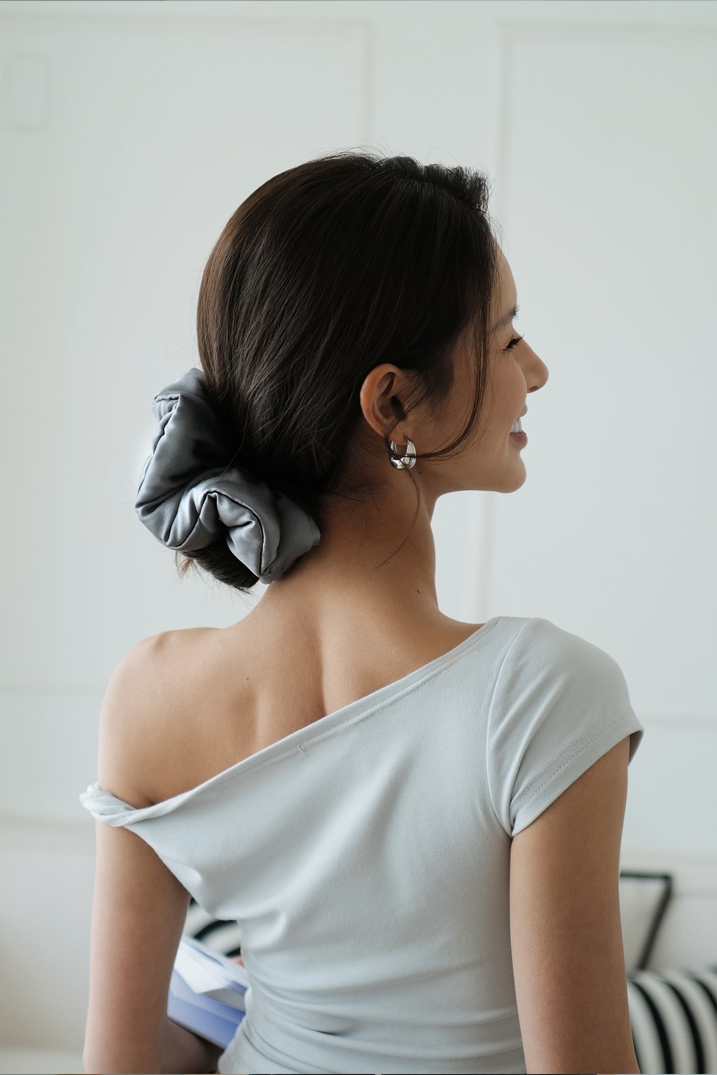 SATU Classic 100% 真丝发圈 柔雾灰