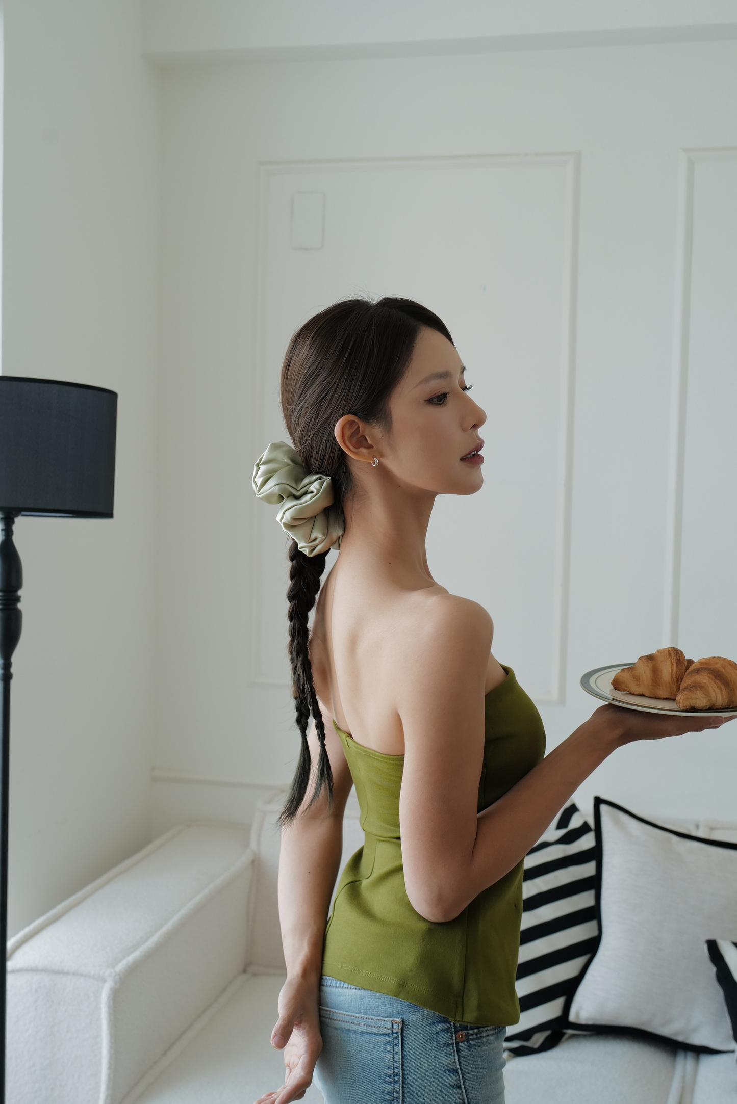 SATU Classic 100% 真丝发圈 墨绿