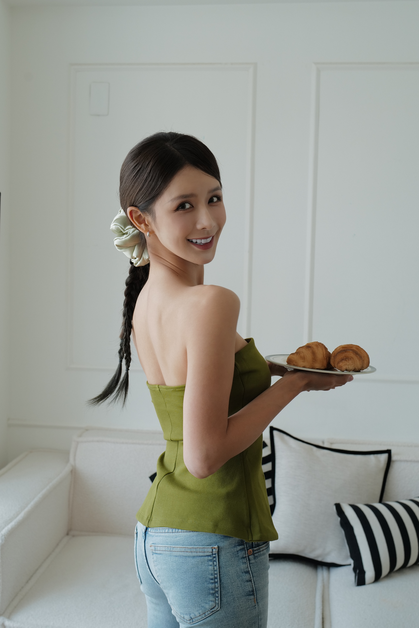 SATU Classic 100% 真丝发圈 墨绿