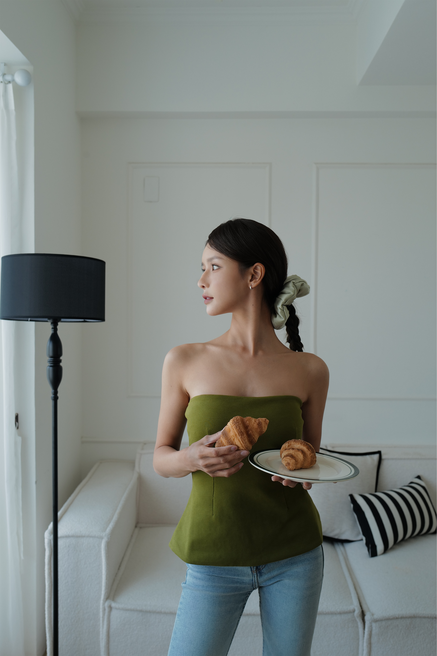 SATU Classic 100% 真丝发圈 墨绿