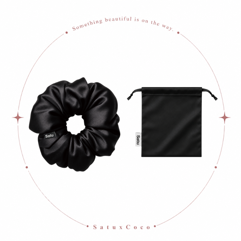 Coco x Satu So Black 100%真丝大肠发圈 极致黑