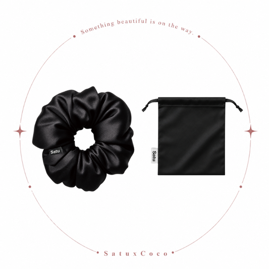 Coco x Satu So Black 100%真丝大肠发圈 极致黑