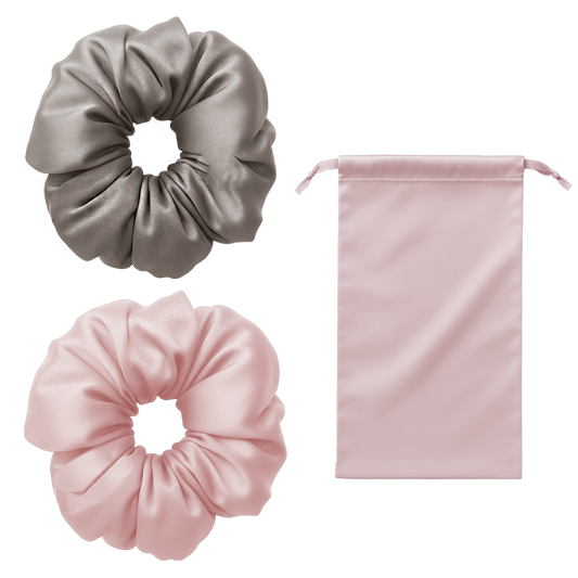 SATU Strawberry Puff 100%真丝发圈套组